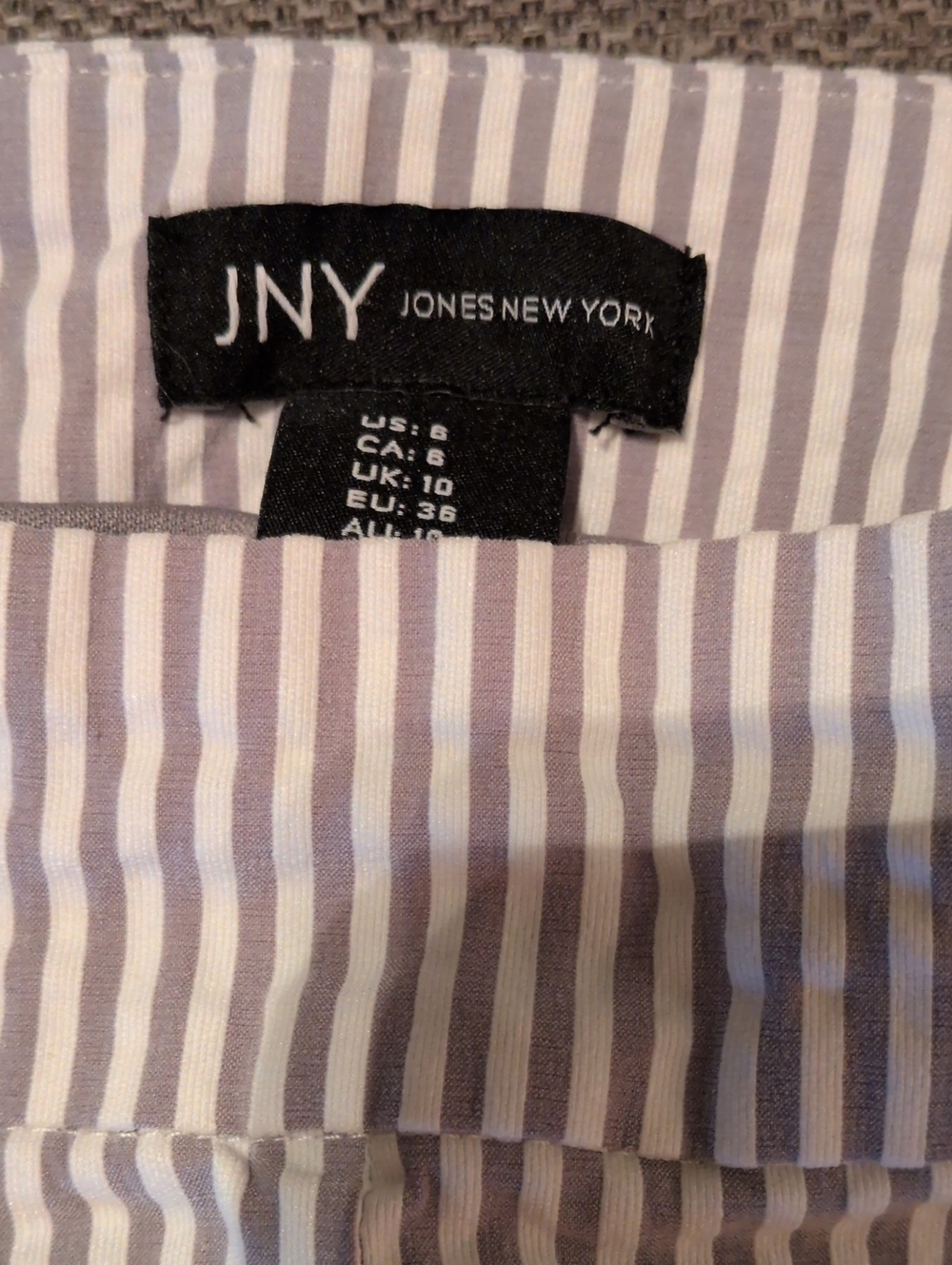 JNY by Jones New York Lavender Stripe Straight Leg Pants